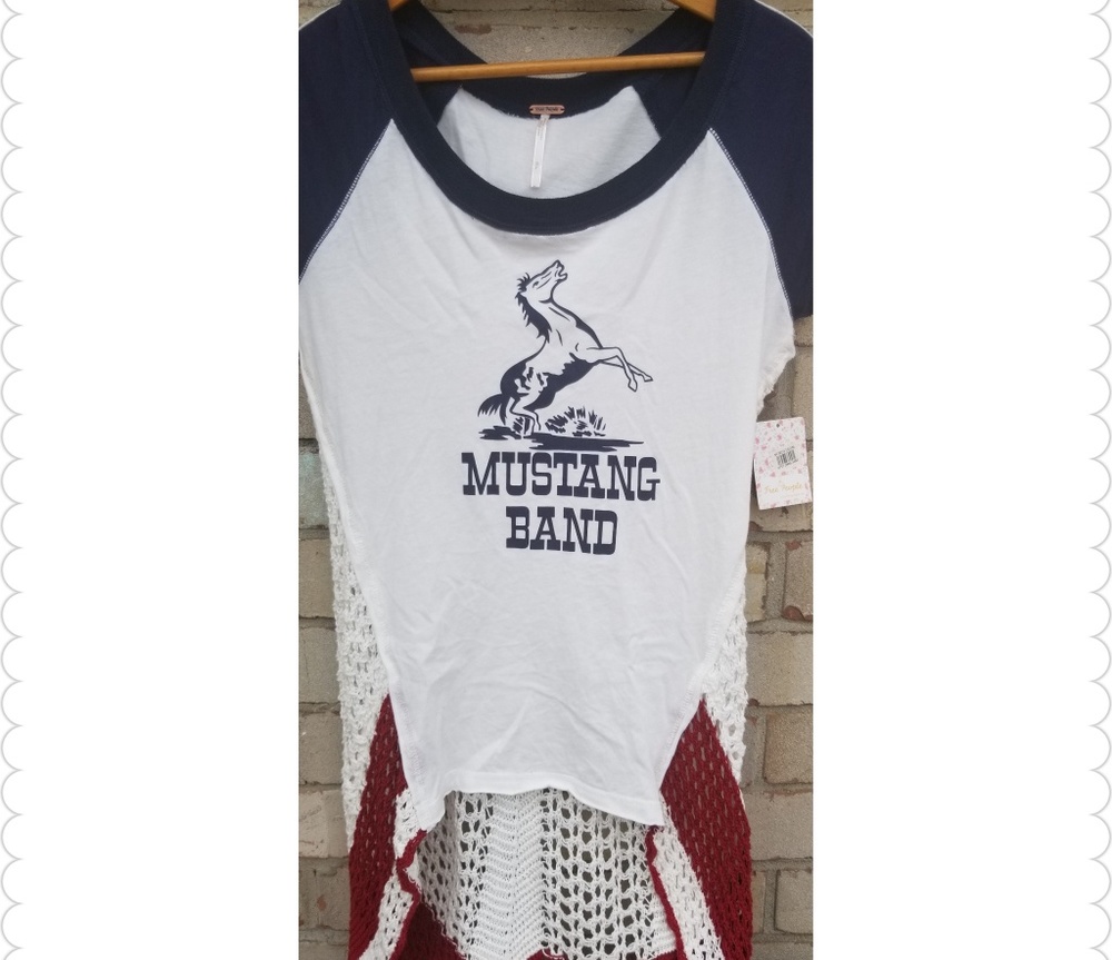 SOLD FP Mustang Band Crocheted Back Tee - Picture 4 of 7